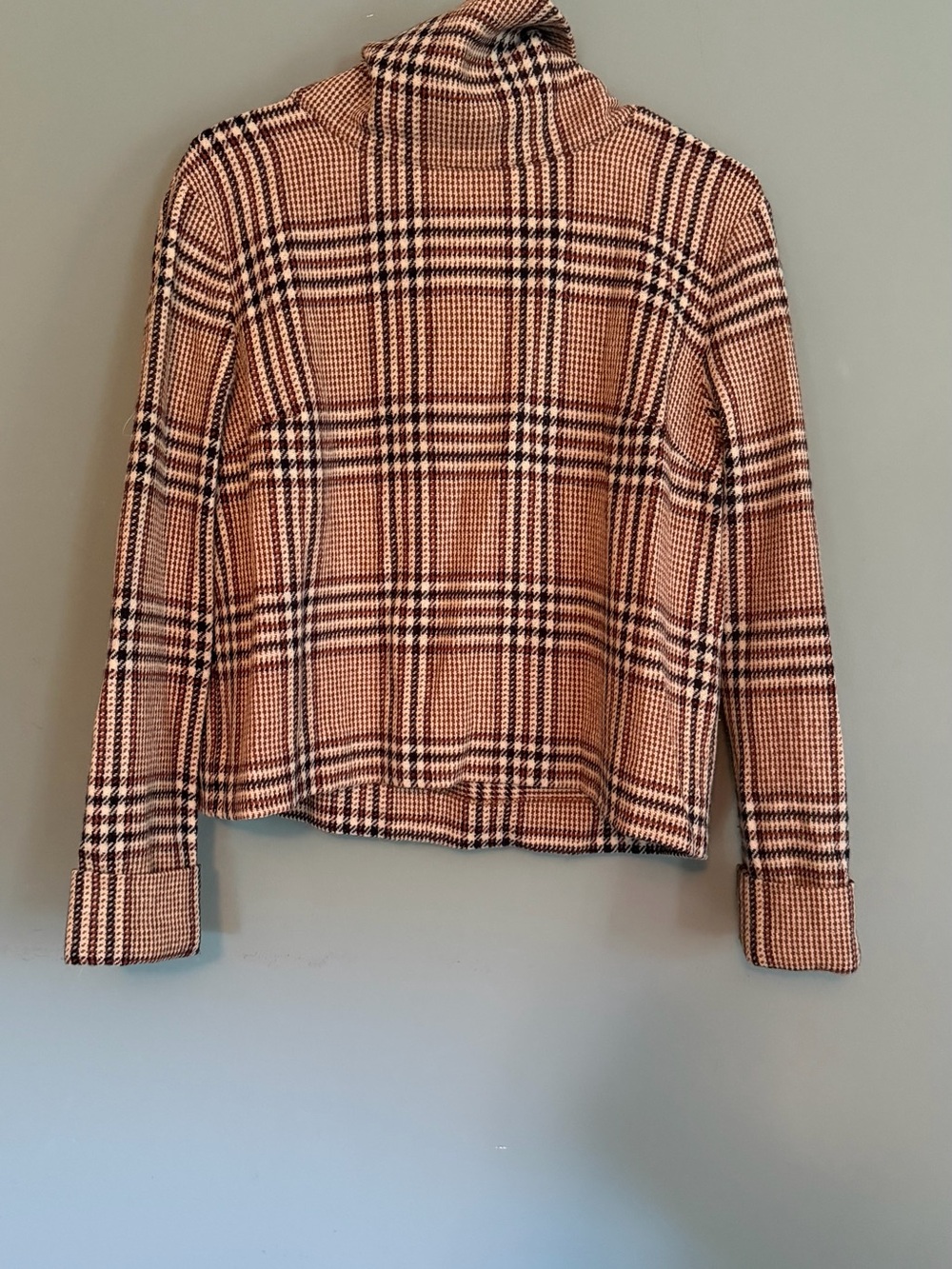 Rachel Zoe Plaid Cowl Sweater Sz 8